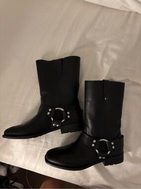 Coach Tara Leather Moto Boots